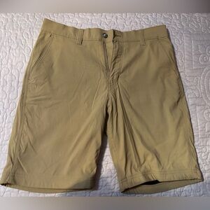Classic Tan Men's Eddie Bauer Fleece Lined Flat Front Shorts